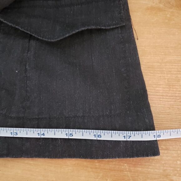 Theory Size 2 XSmall Black Linen Cropped Tie Waist Blazer Jacket - Picture 9 of 12